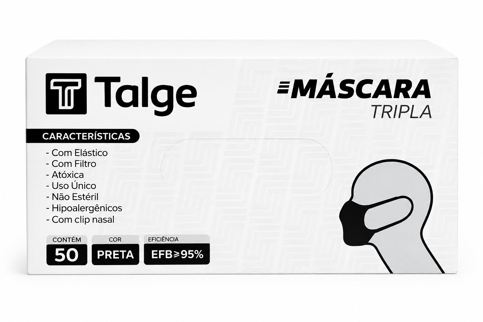 Máscara Tripla PRETA - TALGE